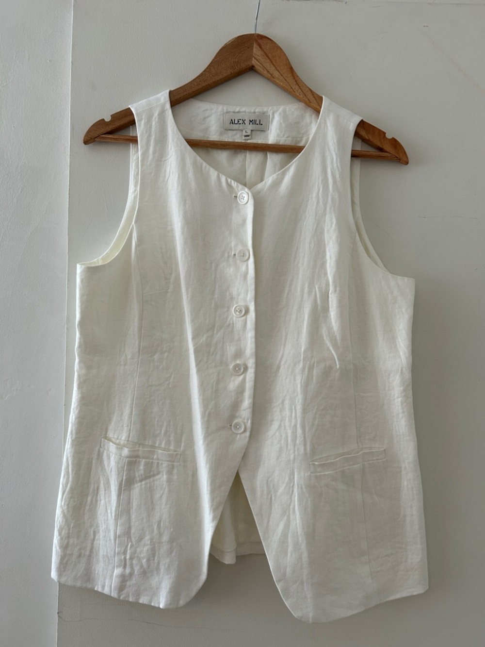 Alex Mill Linen Vest | White | Large